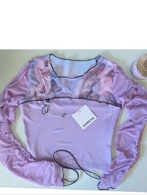 Zemeta Renaissance Mist Long Sleeve Mesh Top
